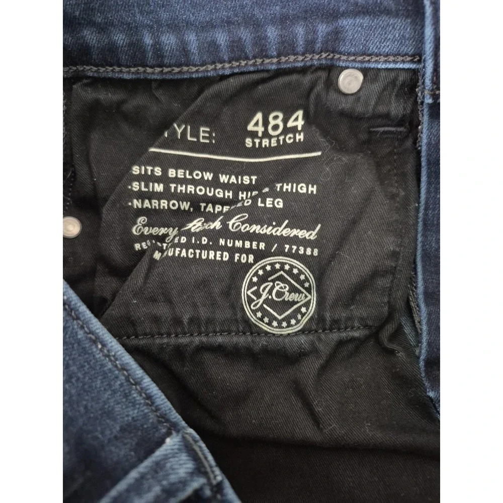 J Crew Jeans Mens 30x30 Blue‎ 484 Dark Wash Stretch Tapered Leg